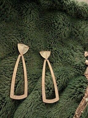 Silver Crystal Open Drop Earrings - Elegant Women Jewelry